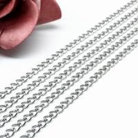 Stainless Steel Jewelry Chain, 304 Stainless Steel, with 316 Stainless Steel, machine polished, fashion jewelry & polished & DIY & different materials for choice & Unisex & different size for choice & twist oval chain, original color, 100m/Bag, Sold By Bag