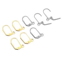 Rustfrit stål Håndtag Back Earring Component, 304 rustfrit stål, Galvanisk plettering, poleret & du kan DIY & Unisex, flere farver til valg, 18x11mm, Hole:Ca. 2mm, 100pc'er/Bag, Solgt af Bag
