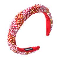 Hair Bands, Cloth, with Sponge, for woman & with rhinestone, more colors for choice, 380x30mm, Sold By PC