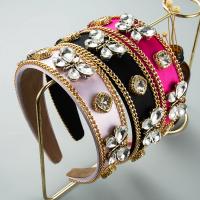 Hair Bands Cloth with Glass Rhinestone & Zinc Alloy for woman Sold By PC