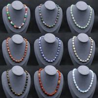 Полудрагоценный камень Ожерелье, полированный, ювелирные изделия моды & различные материалы для выбора, 10x14mm, Продан через Приблизительно 18.9-19.69 дюймовый Strand