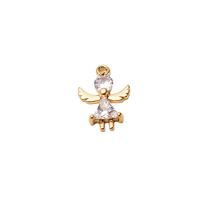 Cubic Zirconia Micro Pave Brass Pendant with Cubic Zirconia gold color plated DIY nickel lead & cadmium free Sold By Lot