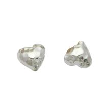 925 Sterling Silver Beads Heart DIY silver color Approx 1.5mm Sold By PC
