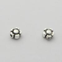 Spacer Beads Jóias, 925 de prata esterlina, Flor, DIY, 5x5x2.90mm, Buraco:Aprox 1mm, vendido por PC