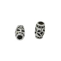 925 Sterling Silver Beads, barrel, vintage & DIY, 5x9mm, Hole:Approx 2mm, Sold By PC