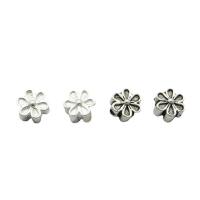 Perles en argent sterling 925, fleur, DIY, plus de couleurs à choisir, 6x4mm, Trou:Environ 1mm, Vendu par PC