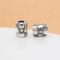 925 Sterling Silver Beads, vintage & DIY & with flower pattern, 8x9.20mm, Hole:Approx 4mm, Sold By PC