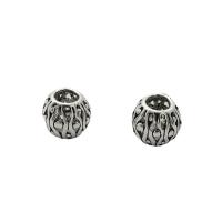925 Sterling Silver Beads, barrel, vintage & DIY & hollow, 8.80x9.50mm, Hole:Approx 4mm, Sold By PC