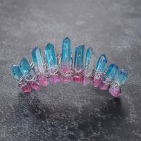 Decorative Hair Combs, Quartz, with Tibetan Style, for woman, more colors for choice, 13-13.5cm, Sold By PC
