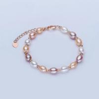 Bracelet en perles de culture d'eau douce, perle d'eau douce cultivée, avec alliage de zinc, Alliage de zinc fermoir homard, pour femme, plus de couleurs à choisir, Longueur:Environ 21 cm, Vendu par PC