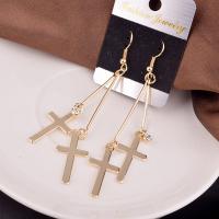 Zinc Alloy Drop Earrings zinc alloy earring hook plated for woman & with rhinestone Sold By Pair
