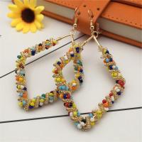 Zinc Alloy Drop Earrings with Seedbead zinc alloy earring hook plated for woman mixed colors Sold By PC