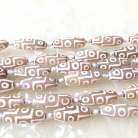 Natural Tibetan Agate Dzi Beads, DIY, mixed colors, 10x30mm, 10PCs/Bag, Sold By Bag
