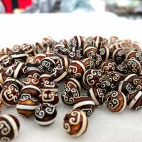 Perles agate dzi tibétaine naturelle, agate Tibétaine, DIY, couleurs mélangées, 10mm, Vendu par PC