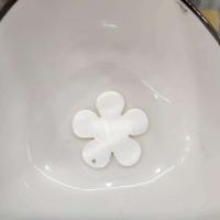 concha de água doce pingente, Flor de ameixa, polido, branco, 2-15mm, vendido por PC