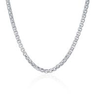 Collares de Plata Esterlina, metal, plata esterlina cierre de langosta, chapado en plata real, unisexo, 5mm, longitud:20 Inch, Vendido por UD