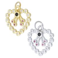 Cubic Zirconia Micro Pave Brass Pendant Heart plated fashion jewelry & DIY & micro pave cubic zirconia Approx 2mm Sold By Lot