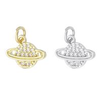 Cubic Zirconia Micro Pave Brass Pendant, plated, fashion jewelry & DIY & micro pave cubic zirconia, more colors for choice, 13x10x2mm, Hole:Approx 3mm, 10PCs/Lot, Sold By Lot