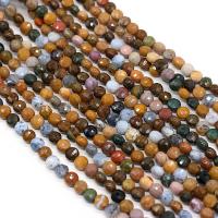 Ozean Jaspis Perle, flache Runde, DIY & facettierte, gemischte Farben, 6mm, verkauft per 14.17 ZollInch Strang