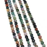 Natural Indian Agate Beads Flat Round DIY & faceted mixed colors 6mm Sold Per Approx 14.17 Inch Strand