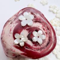 Freshwater Shell Bead Cap, Flower, Carved, du kan DIY & forskellig størrelse for valg, hvid, Solgt af PC