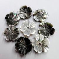 Black Lip Shell Bead Cap, Flower, Carved, DIY, mixed colors, 12mm, Sold By PC