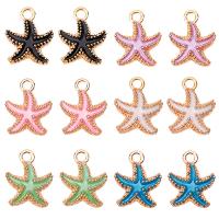 Zinc Alloy Enamel Pendants Starfish gold color plated fashion jewelry nickel lead & cadmium free Approx Sold By Bag