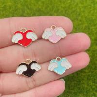 Tibetan Style Enamel Pendants, Winged Heart, gold color plated, fashion jewelry, more colors for choice, nickel, lead & cadmium free, 18x13mm, Approx 100PCs/Bag, Sold By Bag