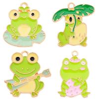 Tibetan Style Enamel Pendants, Frog, gold color plated, fashion jewelry & different size for choice & different styles for choice, more colors for choice, nickel, lead & cadmium free, Approx 100PCs/Bag, Sold By Bag