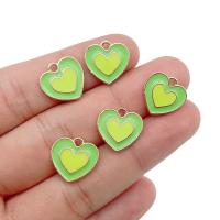 Zinc Alloy Enamel Pendants Heart gold color plated fashion jewelry nickel lead & cadmium free Approx Sold By Bag