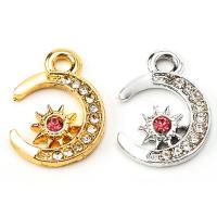 Tibetan Style Rhinestone Pendants, plated, fashion jewelry & with rhinestone, more colors for choice, nickel, lead & cadmium free, 12x16mm, Approx 100PCs/Bag, Sold By Bag