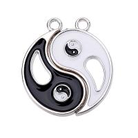Zinc Alloy Enamel Pendants silver color plated fashion jewelry & ying yang nickel lead & cadmium free Approx Sold By Bag