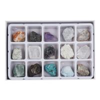 Ores Spécimen de minéraux, avec boîte de papier & plastique, couleurs mélangées, 185x125x30mm, Vendu par boîte