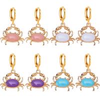 Huggie Hoop Drop Earring Zinc Alloy Crab gold color plated for woman & enamel nickel lead & cadmium free Approx Sold By Bag