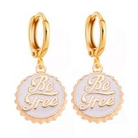 Huggie Hoop Drop Earring Zinc Alloy gold color plated for woman & enamel nickel lead & cadmium free Approx Sold By Bag