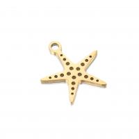 Stainless Steel Pendants 304 Stainless Steel Starfish Vacuum Ion Plating fashion jewelry Sold By PC