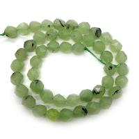 Natural Prehnite Beads Round Star Cut Faceted & DIY green Sold Per Approx 14.96 Inch Strand
