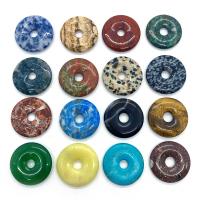Gemstone Pendants Jewelry, Donut, different materials for choice, more colors for choice, 25mm, Sold By PC