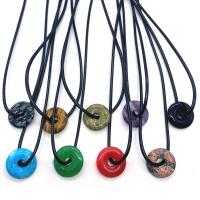 Edelsteen Hangers Sieraden, Donut, verschillende materialen voor de keuze, meer kleuren voor de keuze, 20mm, Verkocht door PC