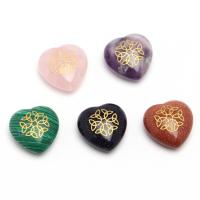 Bijoux Pendentifs en pierres gemmes, pierre gemme, coeur, vernis au four, différents matériaux pour le choix, plus de couleurs à choisir, 30x30mm, Vendu par PC