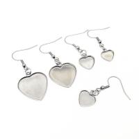 304 Stainless Steel Earring Drop Component, Heart, machine polished, polished & DIY & Unisex & different size for choice, original color, 100PCs/Bag, Sold By Bag