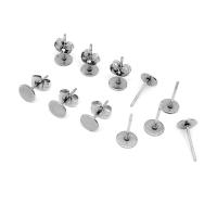 Stainless Steel Earring Stud Component, 304 Stainless Steel, machine polished, fashion jewelry & Unisex, original color, 11x6mm, 100PCs/Bag, Sold By Bag