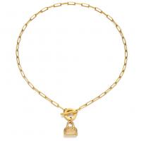 Edelstahl Schmuck Halskette, 304 Edelstahl, Türschloss, Modeschmuck & unisex, keine, 7mm,14*16mm, Länge:ca. 19.69 ZollInch, verkauft von PC