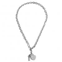 Stainless Steel Jewelry Necklace 316L Stainless Steel fashion jewelry & Unisex 7mm 17mm Length Approx 17.72 Inch Sold By PC