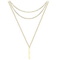 Multi Layer Necklace, 304 Stainless Steel, with 1.97inch extender chain, three layers & fashion jewelry & Unisex, more colors for choice, 50mm, Length:Approx 21.65 Inch, Sold By PC