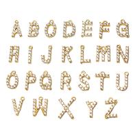 Cubic Zirconia Micro Pave Brass Pendant, Alphabet Letter, gold color plated, DIY & different styles for choice & micro pave cubic zirconia, more colors for choice, nickel, lead & cadmium free, 10PCs/Lot, Sold By Lot