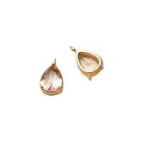 Crystal Pendants, Brass, with Crystal, Teardrop, gold color plated, DIY, more colors for choice, nickel, lead & cadmium free, 6x11mm, 10PCs/Lot, Sold By Lot