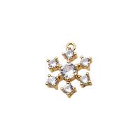 Cubic Zirconia Micro Pave Brass Pendant, Snowflake, gold color plated, DIY & different styles for choice & micro pave cubic zirconia, more colors for choice, nickel, lead & cadmium free, 20PCs/Lot, Sold By Lot
