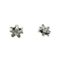 925 Sterling Silver Beads, Flower, vintage & DIY, 6.50x5mm, Hole:Approx 1.5mm, Sold By PC