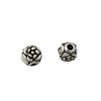 925 Sterling Silver Beads, Rose, vintage & DIY, 6x5.80mm, Hole:Approx 1.5mm, Sold By PC